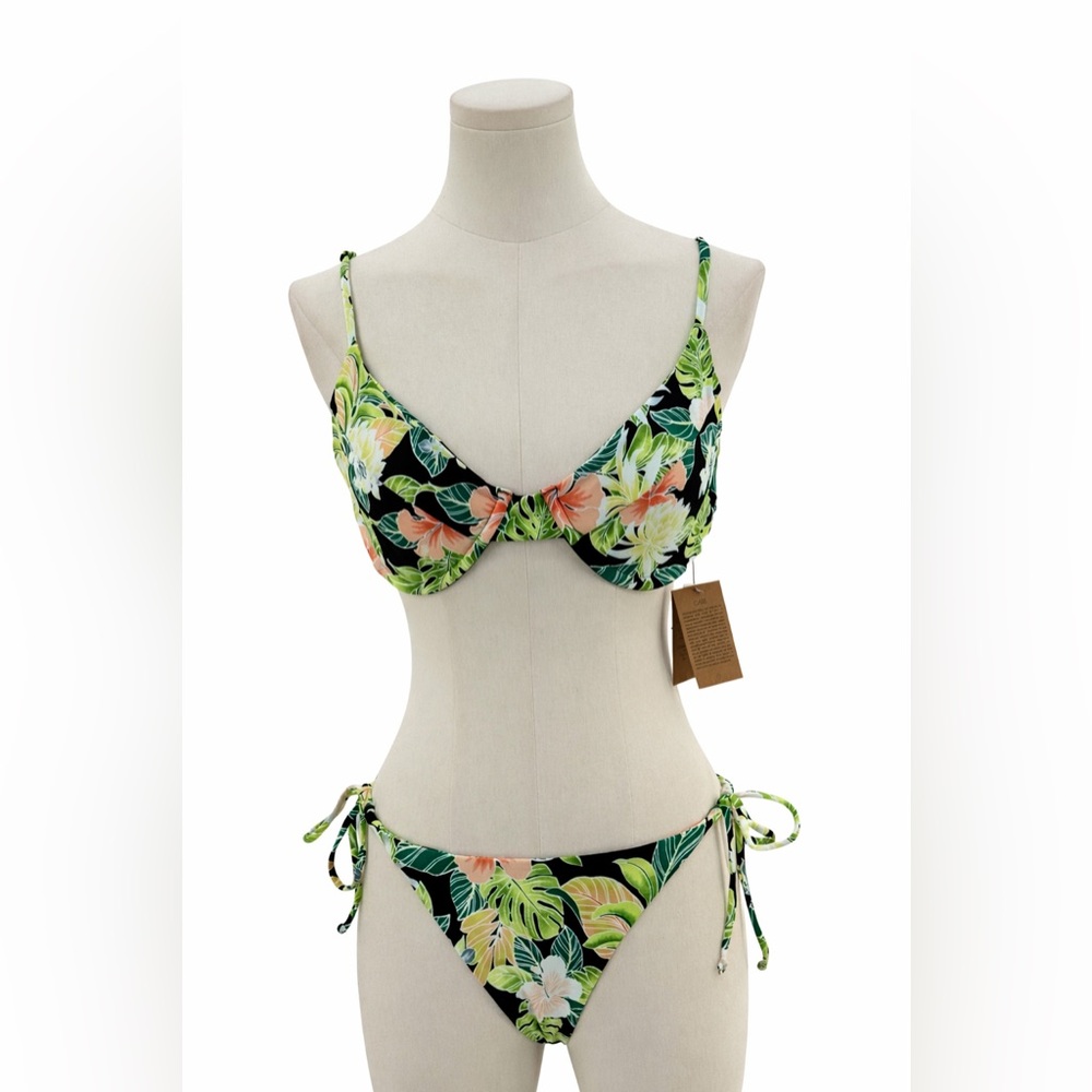 Volcom Eco True Swim Collection Tropical Floral Bikini Set  
Adjustable Straps - Picture 2 of 15